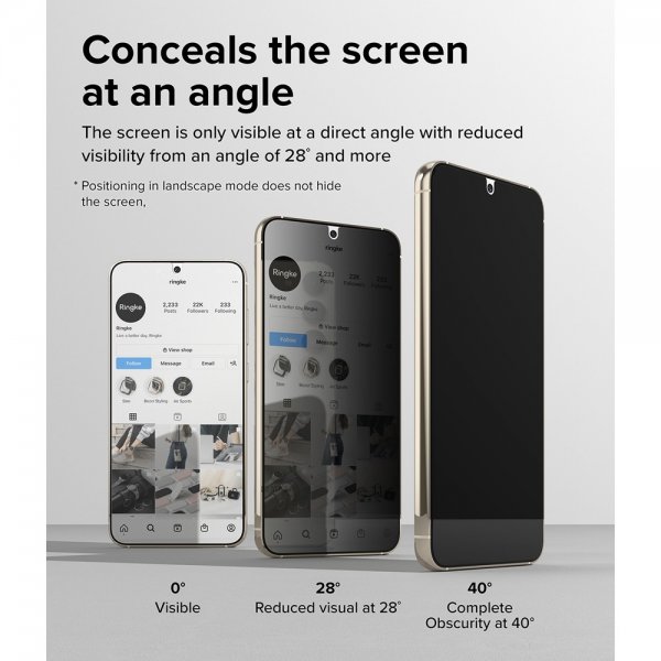 Ringke Samsung Galaxy S23 Plus Skærmbeskyttelse Privacy Glass