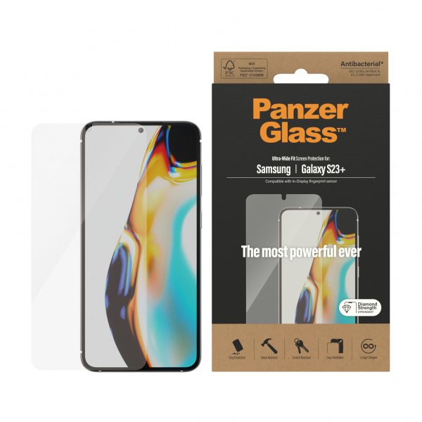 PanzerGlass Samsung Galaxy S23 Plus Skærmbeskyttelse Ultra-Wide Fit
