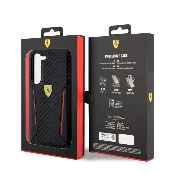 Ferrari Samsung Galaxy S23 Cover Carbon & Stripe Sort