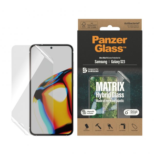 PanzerGlass Samsung Galaxy S23 Skærmbeskyttelse Matrix Hybrid Glass EasyAligner
