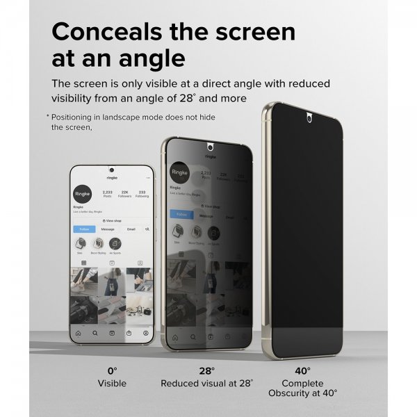 Ringke Samsung Galaxy S23 Skærmbeskytter Privacy Glass
