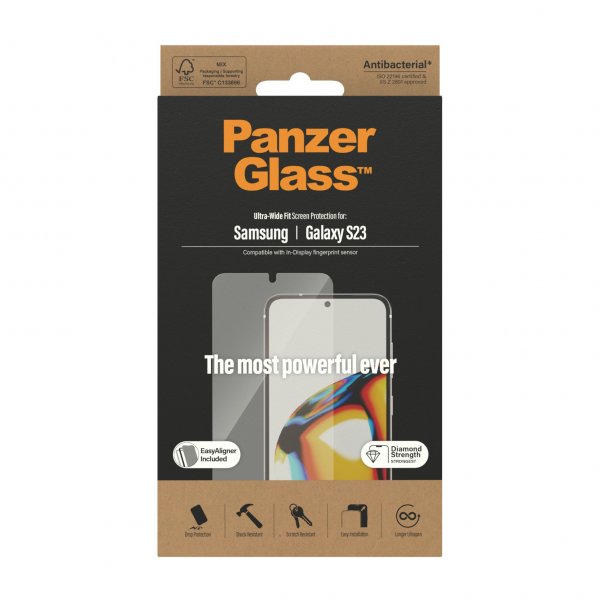 PanzerGlass Samsung Galaxy S23 Skærmbeskyttelse Ultra-Wide Fit EasyAligner