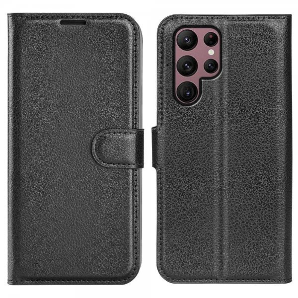 Nordic Covers Samsung Galaxy S23 Ultra Etui Litchi Raven Black