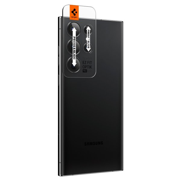 Spigen Samsung Galaxy S23 Ultra Kamerabeskyttelse GLAS.tR EZ Fit Optik Pro Sort 2-pak