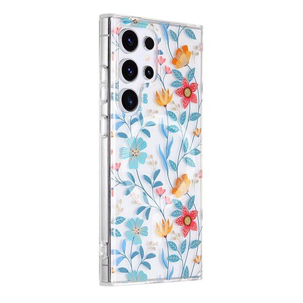 Samsung Galaxy S23 Ultra Cover Blomstermønster MagSafe Grene