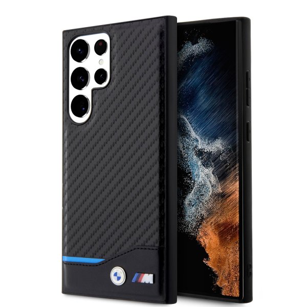 BMW Samsung Galaxy S23 Ultra Cover Carbon & Stripe Sort