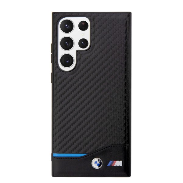 BMW Samsung Galaxy S23 Ultra Cover Carbon & Stripe Sort