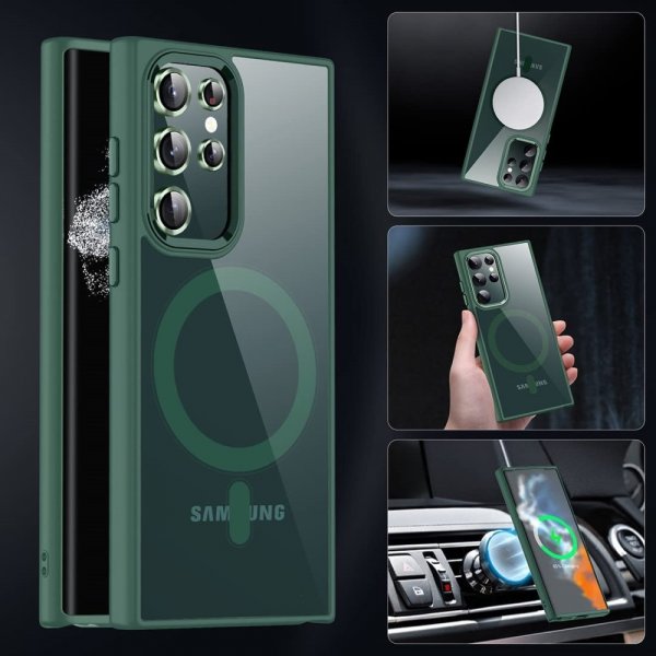 Samsung Galaxy S23 Ultra Cover Farvet Kant MagSafe Grøn