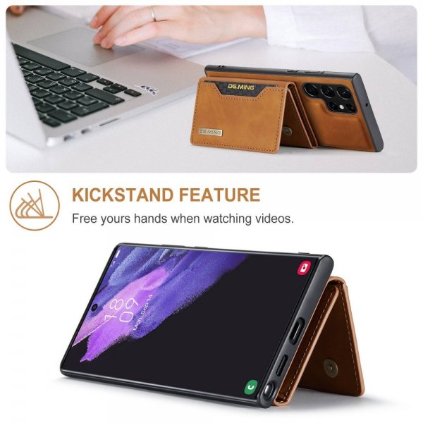 Dg.Ming Samsung Galaxy S23 Ultra Cover M2 Series Aftagelig Kortholder Brun