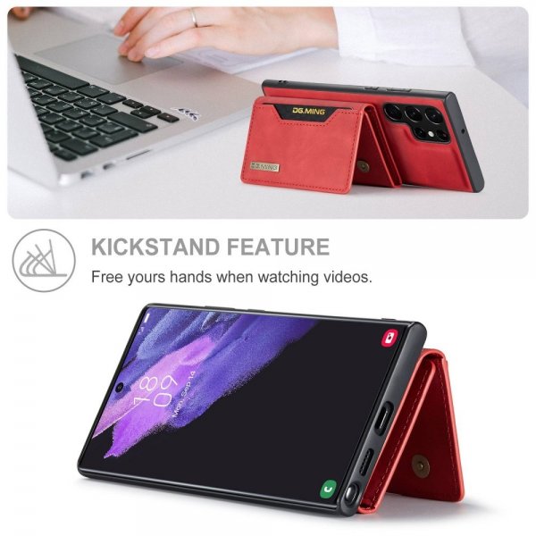 Dg.Ming Samsung Galaxy S23 Ultra Cover M2 Series Aftagelig Kortholder Rød