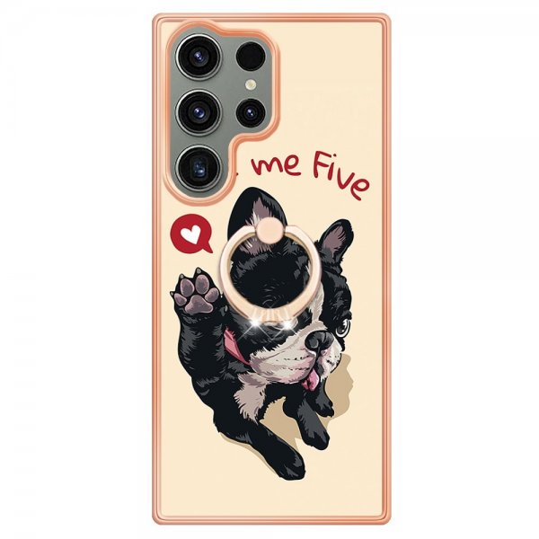 Samsung Galaxy S23 Ultra Cover med Finger Ring Motiv Give Me Five