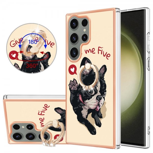 Samsung Galaxy S23 Ultra Cover med Finger Ring Motiv Give Me Five
