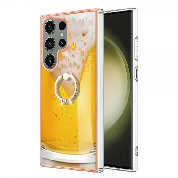 Samsung Galaxy S23 Ultra Cover med Fingerring Ølmotiv