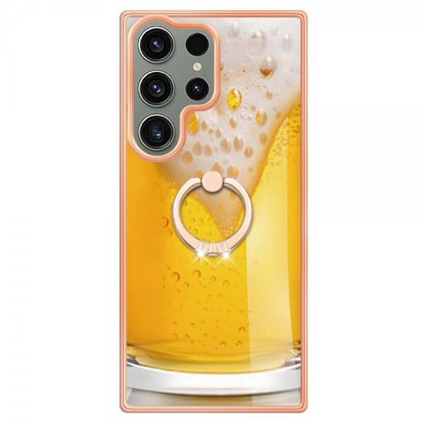 Samsung Galaxy S23 Ultra Cover med Fingerring Ølmotiv