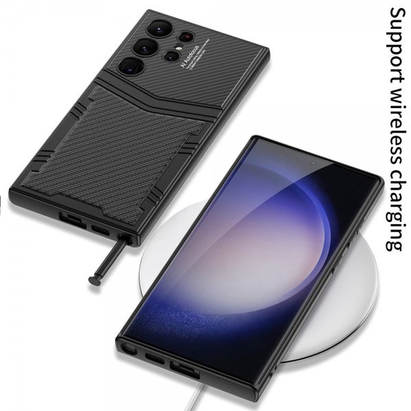 GKK Samsung Galaxy S23 Ultra Cover Mønster Litchi