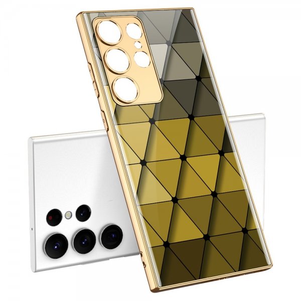 GKK Samsung Galaxy S23 Ultra Cover Motiv Gule Trekanter