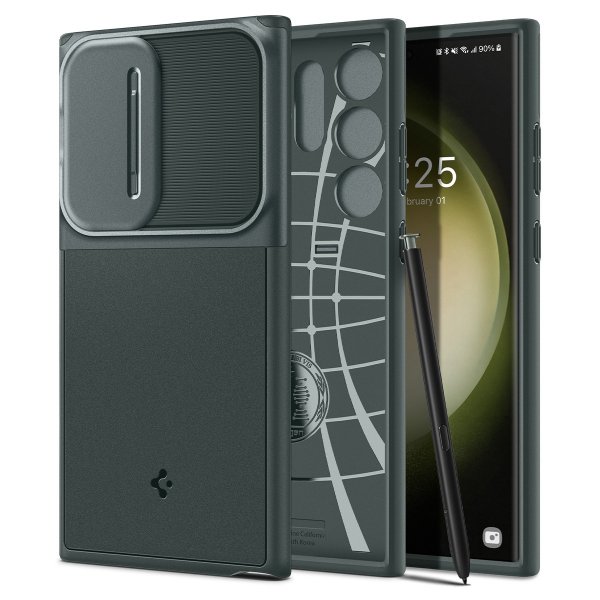 Spigen Samsung Galaxy S23 Ultra Cover Optik Armor Abyss Green