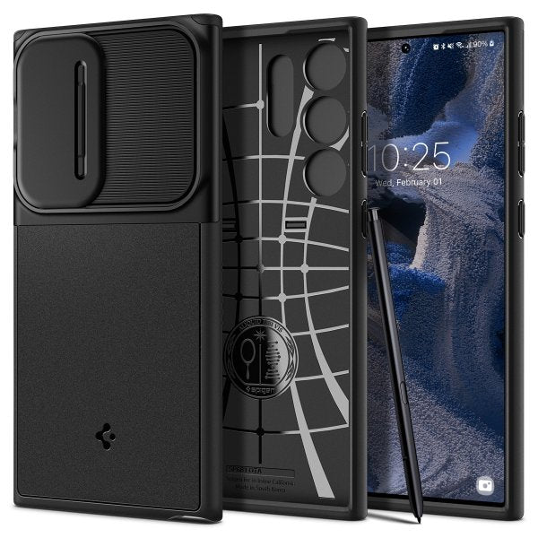 Spigen Samsung Galaxy S23 Ultra Cover Optik Armor Sort