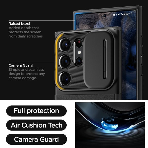Spigen Samsung Galaxy S23 Ultra Cover Optik Armor Sort