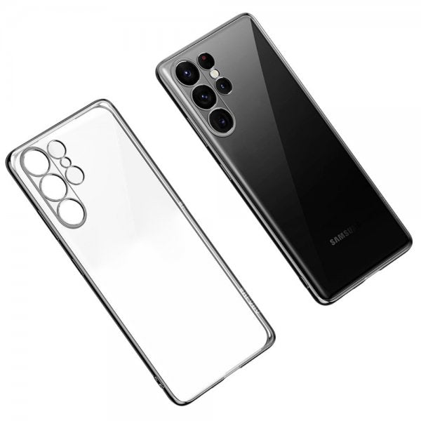 Sulada Samsung Galaxy S23 Ultra Cover Plateret Kant Sort