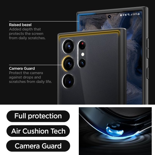 Spigen Samsung Galaxy S23 Ultra Cover Ultra Hybrid Mat Frost Sort