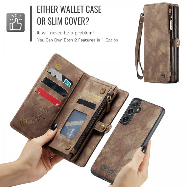 CaseMe Samsung Galaxy S24 FE Etui 008 Series Aftageligt Cover Brun