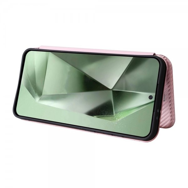Samsung Galaxy S24 FE Etui Kulfibertekstur Rosaguld