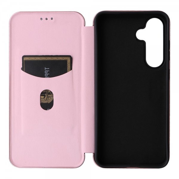 Samsung Galaxy S24 FE Etui Kulfibertekstur Rosaguld