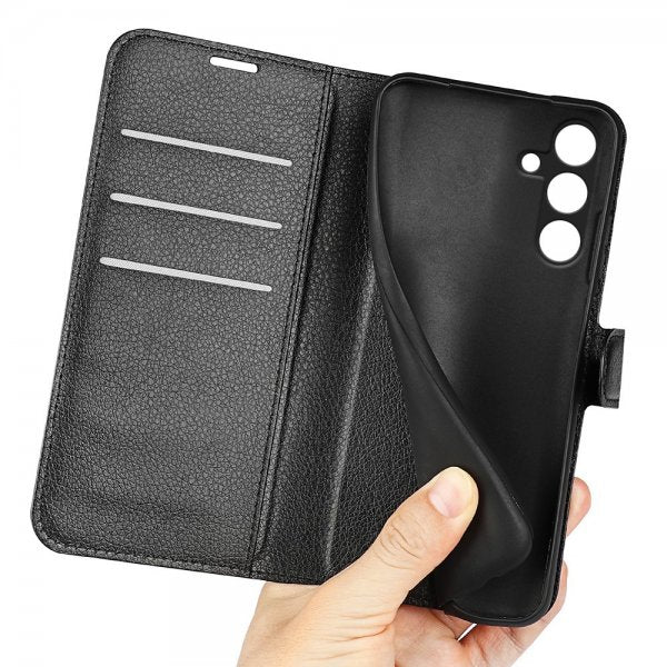 Samsung Galaxy S24 FE Etui Litchi Sort