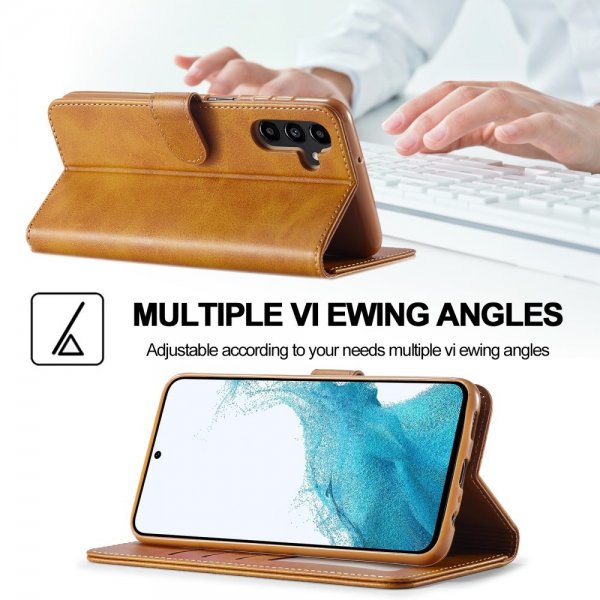 Lc.Imeeke Samsung Galaxy S24 FE Etui med Kortlomme Standfunktion Lysebrun