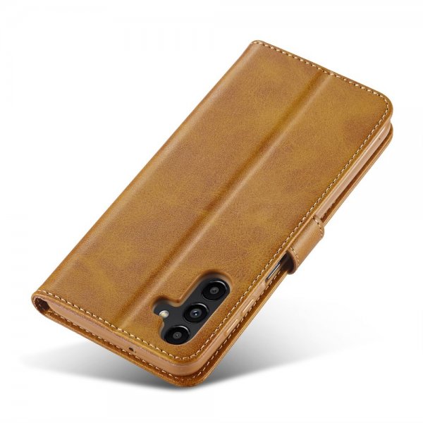 Lc.Imeeke Samsung Galaxy S24 FE Etui med Kortlomme Standfunktion Lysebrun