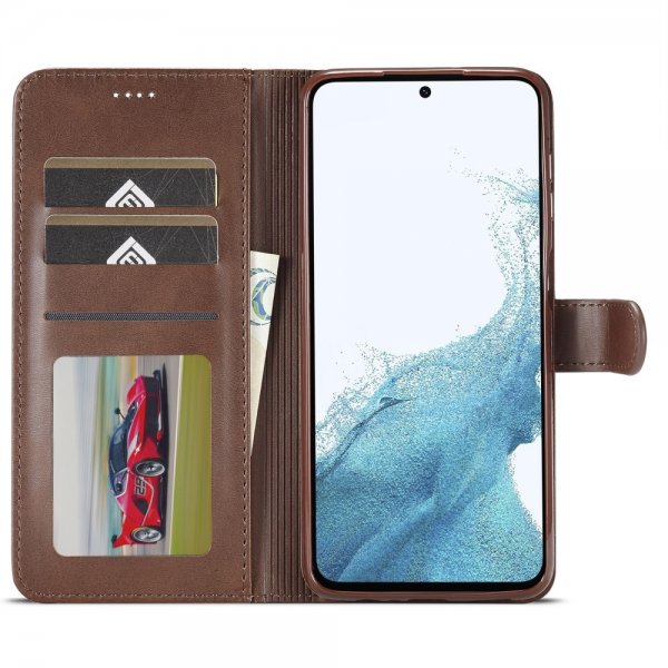 Lc.Imeeke Samsung Galaxy S24 FE Etui med Kortlomme Standerfunktion Mørkebrun