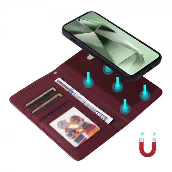 Betopnice Samsung Galaxy S24 FE Etui med Aftageligt Cover 005 Rød