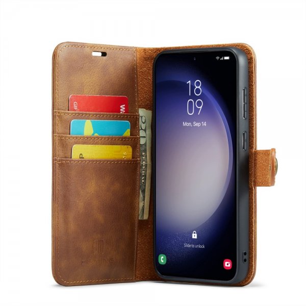 Dg.Ming Samsung Galaxy S24 FE Etui med Aftagelig Skal Brun