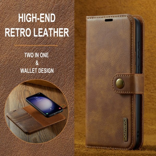 Dg.Ming Samsung Galaxy S24 FE Etui med Aftagelig Skal Brun