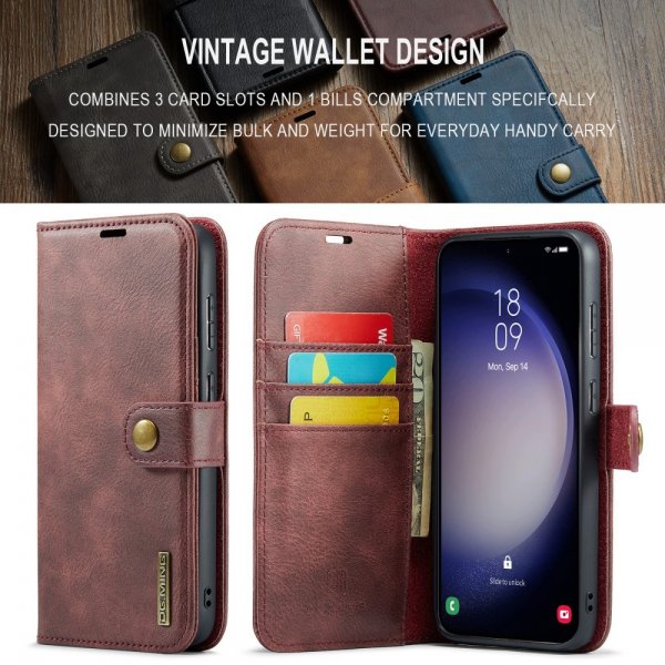 Dg.Ming Samsung Galaxy S24 FE Etui med Aftagelig Skal Rød