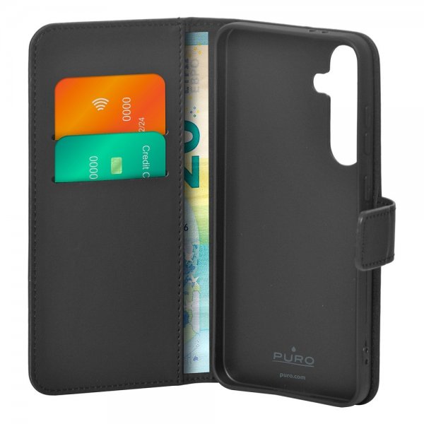 Puro Samsung Galaxy S24 FE Etui Wallet Stand Sort