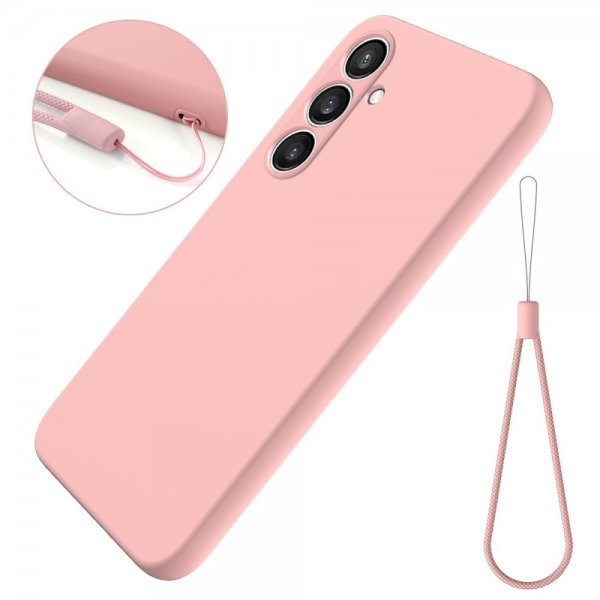 Samsung Galaxy S24 FE Cover med rem silikone lyserød