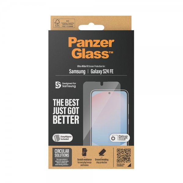 PanzerGlass Samsung Galaxy S24 FE Skærmbeskyttelse Ultra-Wide Fit EasyAligner