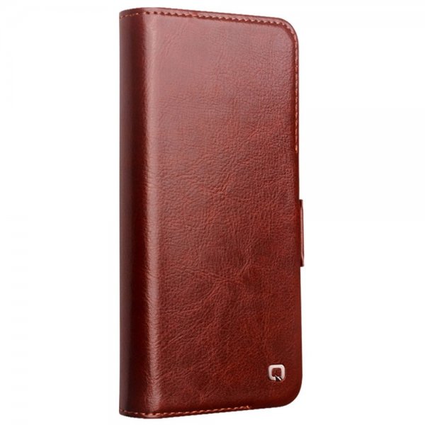 Qialino Samsung Galaxy S24 Etui Ægte læder Kortplads Brun