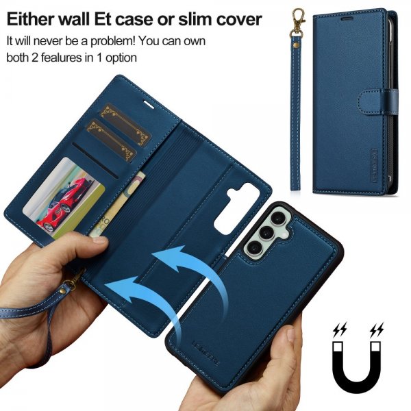 Lc.Imeeke Samsung Galaxy S24 Cover med Aftageligt Cover L2 Series MagSafe Blå