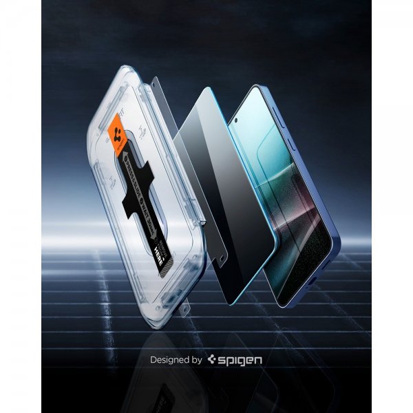 Spigen Samsung Galaxy S24/Galaxy S25 Skærmbeskyttelse GLAS.tR EZ Fit Privacy 2-pak