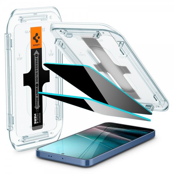 Spigen Samsung Galaxy S24 Plus/Galaxy S25 Plus Skærmbeskyttelse GLAS.tR EZ Fit Privacy 2-pak