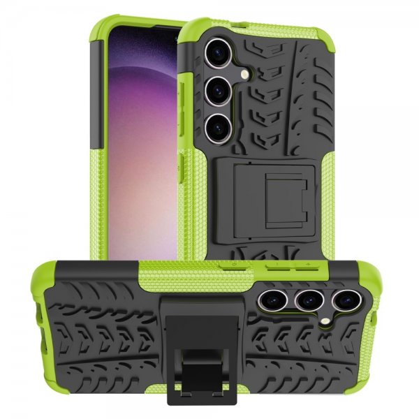 Samsung Galaxy S24 Plus Cover Dækmønster Stativfunktion Grøn