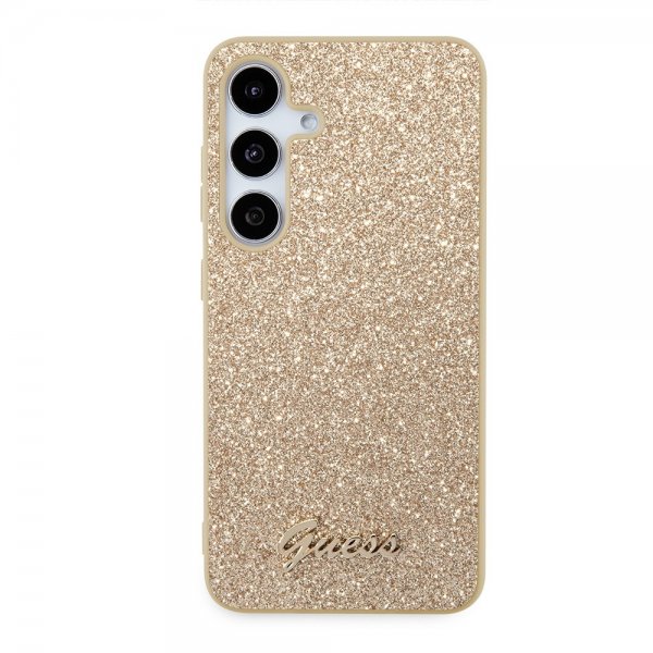 Guess Samsung Galaxy S24 Plus Cover Fixed Glitter Guld