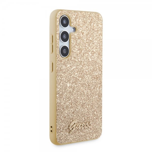 Guess Samsung Galaxy S24 Plus Cover Fixed Glitter Guld
