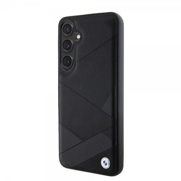 BMW Samsung Galaxy S24 Plus Cover Ægte Læder Tekstureret Sort