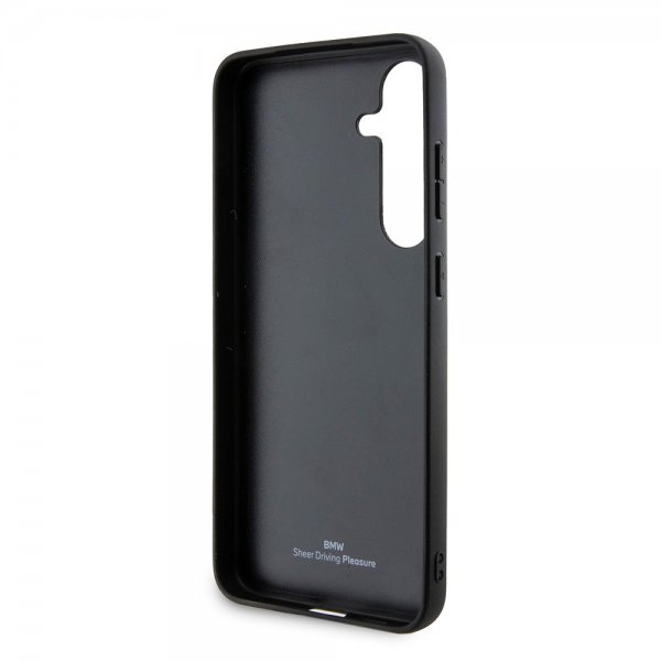 BMW Samsung Galaxy S24 Plus Cover Ægte Læder Tekstureret Sort