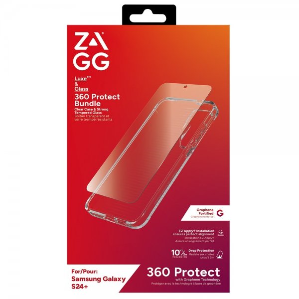 ZAGG Samsung Galaxy S24 Plus Cover og Skærmbeskyttelse Luxe & Glass 360 Protect Bundle