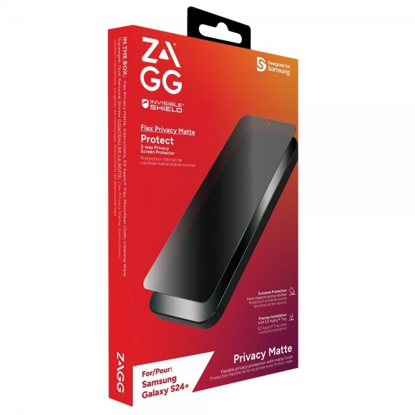 ZAGG InvisibleShield Samsung Galaxy S24 Plus Skærmbeskyttelse Flex Privacy Matte